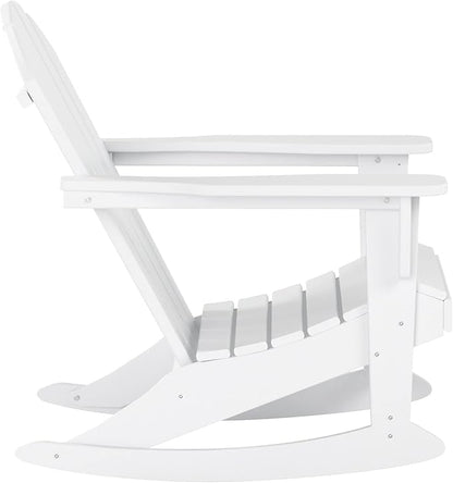 WestinTrends Malibu Outdoor Patio Porch Rocking Adirondack Chair (Set of 4), White