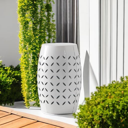 Christopher Knight Home Lilac Outdoor 12" Iron Side Table, White