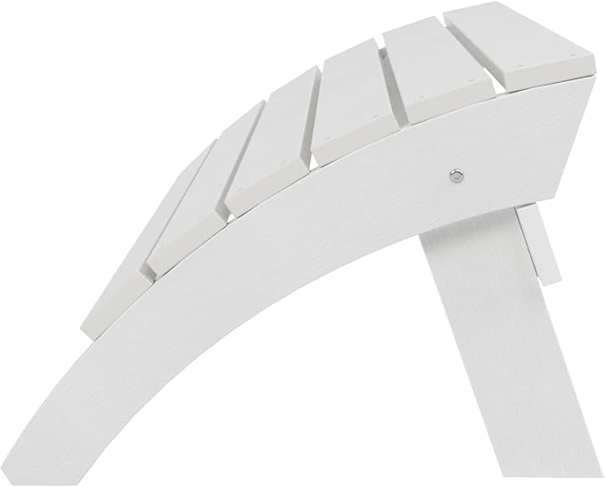 WestinTrends Tuscany Adirondack Ottoman, Real Wood Like Outdoor Ottoman for Patio, All Weather Poly Lumber Folding Ottoman Footrest for Adirondack Chair, White