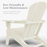 Folding Adirondack Chairs with Cup Holders, Set of 4 HDPE Plastic Outdoor Chairs, Weather Resistant, Real Wood Look - Photo 3
