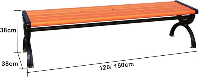 Outdoor Benches Clearance Wood with Cast Iron & Hardwood Structure Garden Bench Park Bench, Weather Proof Porch Loveseat for Backyard, Lawn, Poolside (Color : B, Size : 1.2m)