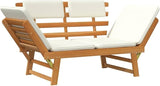 Garden Bench Deck Bench Patio Bench with Cushions 2-in-1 74.8" Solid Acacia Wood - Photo 9
