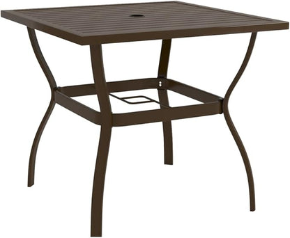 Outdoor Small Table Patio Furniture Outside Table Patio Side Tables Patio Table Brown 32.1"x32.1"x28.3" Steel