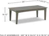 Signature Design by Ashley Visola Outdoor HDPE Patio Cocktail Table, Gray - Photo 3