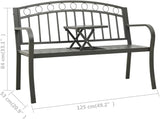 Patio Bench with a Table, Bench with backrest and armrests, Garden Bench, Garden Bench for Parks, Yards and porches - Photo 2