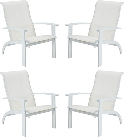 VICLLAX Outdoor Adirondack Chair Set of 4, Patio Chair for Lawn Garden, All Weather Outdoor Lounge Chair, White