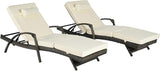 KEIKI Wicker Outdoor Chaise Lounge Chairs Set of 2 for Patio & Pool Side with 5-Level Adjustable Backrest and Cushions - Photo 6