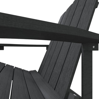 vidaXL Outdoor Patio Adirondack Chair in Anthracite | Features Durable HDPE Material | Low-Maintenance | Weather-Resistant | Easy Assembly | Comfort Design with High Backrest and Wide Arms