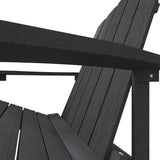 Durable HDPE Adirondack Chair in Anthracite Color with Slanted Backrest and Wide Armrests for Outdoor Patio and Garden - Photo 7