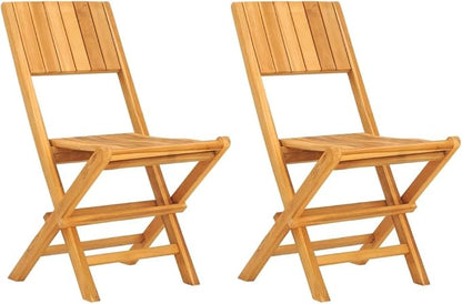 Folding Patio Chairs 2 pcs 18.5"x24"x35.4" Solid Wood Teak Outdoor Chairs Furniture Balcony Furniture Suitable for Gardens, Pools, patios.