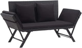 Patio Bench with Cushions, Outdoor Sunbed, Cushion Cover Removable, Garden Bench, Easy to Clean for Patio, Garden, Patio - Photo 1