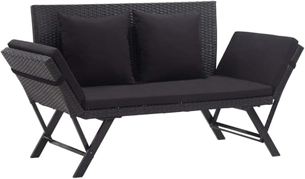 Patio Bench with Cushions, Outdoor Sunbed, Cushion Cover Removable, Garden Bench, Easy to Clean for Patio, Garden, Patio - Photo 1