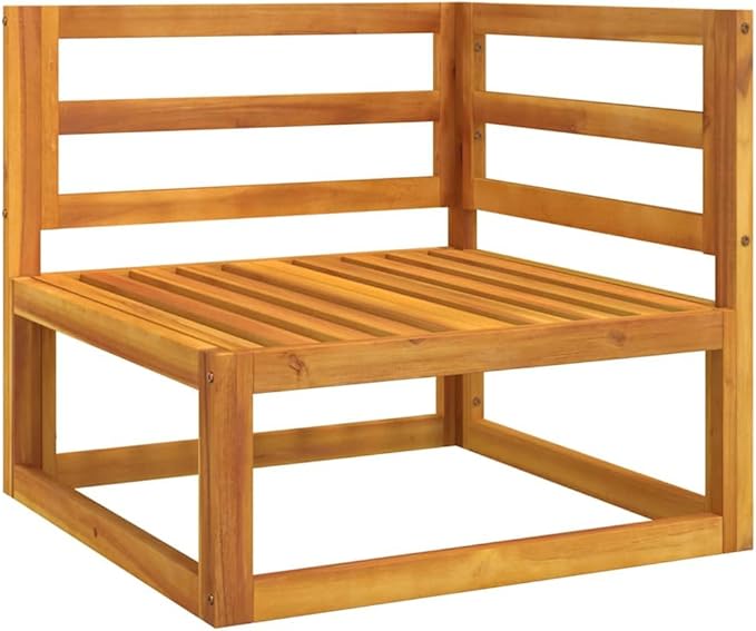 Green Acacia Wood Outdoor Modular Corner Sofa Unit for Patio, Balcony, and Garden Seating Areas