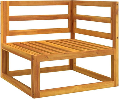 Green Acacia Wood Outdoor Modular Corner Sofa Unit for Patio, Balcony, and Garden Seating Areas