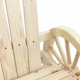 Natural Wood Solid Fir Wood 2-Seater Garden Adirondack Chair for Outdoor Patio - Photo 8