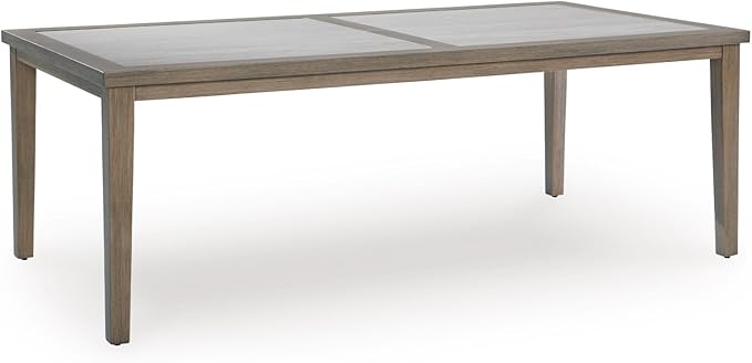 Signature Design by Ashley Rainier Ranch Contemporary Sintered Stone Tabletop Outdoor Dining Table with 4 Legs - Photo 1