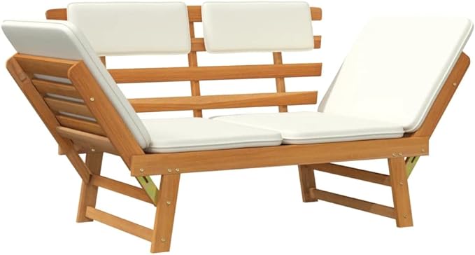 Patio Bench with Cushions, Park Wooden Bench, Garden Bench, Balcony Bench, Outdoor Furniture, Picnic Bench - Photo 8