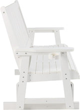 HIPS Patio Glider with Cup Holders, Durable Poly Lumber Material, All-Weather Resistant - Photo 9
