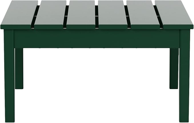 WestinTrends Ashore Outdoor Coffee Table, 32 Inch All Weather Poly Lumber Adirondack Patio Coffee Table Square Low Table, Dark Green
