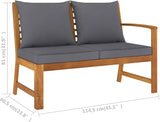 Garden Bench Dark Grey Solid Acacia Wood 45.1 in Durable Outdoor Sofa - Photo 5