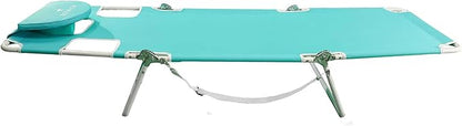 Ostrich the Original Chaise 72 x 22 Inch Lounge Portable Reclining Lounger, Outdoor Patio, Beach, Lawn, Camping, or Pool Tanning Chair, Aqua