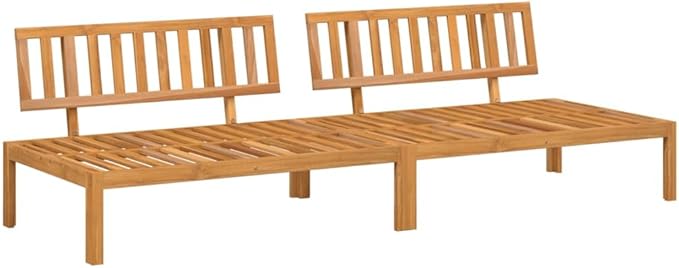 Pallet Sofa Natural Acacia Solid Acacia Wood with Oil Finish Outdoor Furniture Outdoor Couch Poolside Lounge Furniture Backyard Seating Ensemble for Deck Balcony Patio Garden