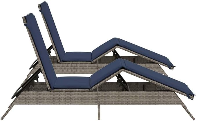 Patio Sun Lounger with Adjustable Backrest and Cushions, Outdoor Chaise Lounge Chair - Photo 5