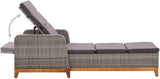 Sun Lounger Grey with Adjustable Backrest and Cushion - Photo 5