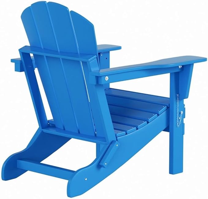 Costaelm Outdoor Folding Chair, Outdoor Seating Folding Firepit Chairs, All Weather Poly Adirondack Chair for Deck Backyard Garden Lawn Pool Patio, Pacific Blue