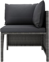 Sectional Corner Sofa with Cushions Gray Poly Rattan,Comfortable Patio Sectional Corner Sofa for Outdoor Garden Lounge - Photo 3
