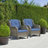 Rilyson Patio Chairs Outdoor Wicker Chair - Rattan Dining Chairs Porch Chairs Outside Club Chairs with High Back and - Photo 2