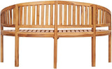 vidaXL Teak Wood Banana Bench - Stylish 3-Seater Patio Garden Furniture with Durable Weather Resistance - Photo 8