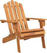Solid Acacia Wood Foldable Adirondack Chair with Oiled Finish for Outdoor Patio Garden Comfortable Seating and Easy - Photo 2