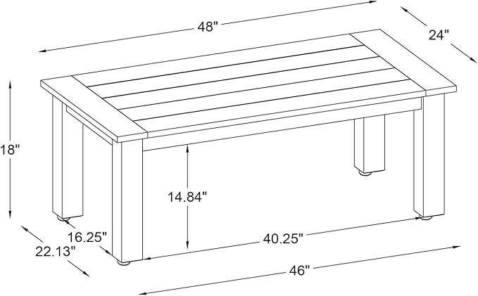 Linon Carenen Outdoor Coffee Table