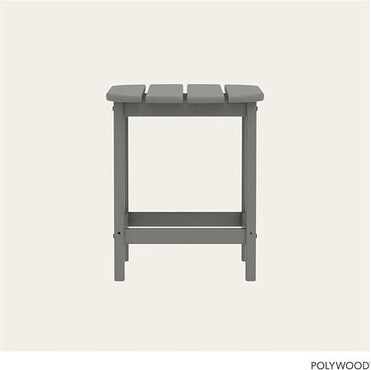 POLYWOOD SBT18GY South Beach 18" Outdoor Side Table, Slate Grey