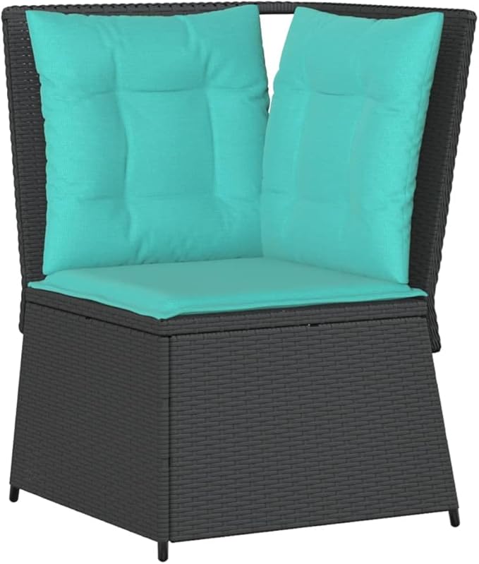 Outdoor Patio Sofa, Modular PE Rattan Garden Seat with Weather-Resistant Cushions, Modern Compact Small Balcony Wicker Chair for Backyard, Porch, or Terrace