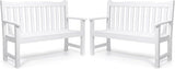 Stoog Outdoor Benches Set of 2, All-Weather HIPS Plastic Garden Bench with 800lb Capacity, Never Fade or Rot - Photo 1