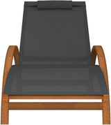Sun Lounger Grey Textilene Standard Foldable Sun Lounger Beach Chair Outdoor Chaise Lounge for Yard Outside - Photo 4