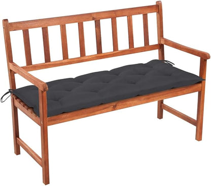 【Lightning Delivery】 Wooden Garden Bench, Outdoor Terrace Double Bench, Suitable for Patio, Lawn, Courtyard Patio Bench with Cushion 47.2" Solid Acacia Wood