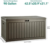 YITAHOME 90 Gallon Large Deck Box, Double-Wall Resin Outdoor Storage Boxes, Deck Storage for Patio Furniture, Cushions - Photo 7