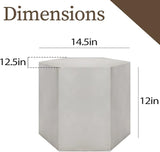 COSIEST Concrete Accent Table, Hexagon Patio Side Table 14.5''Wx12''H, Modular Design Indoor Outdoor End Table - Photo 2