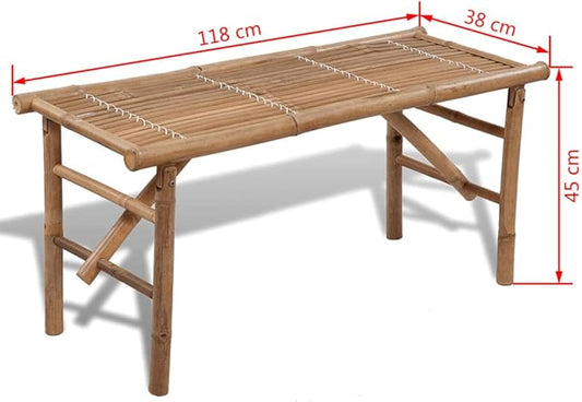 Folding Bench,Patio Bench,Park Benches,Yard Bench,Bench for Front Porch,for Patio, Deck, Balcony,Backyard,Outdoor,Garden, Lawn,Yard,Park, Porch, Path, 46.5" Bamboo