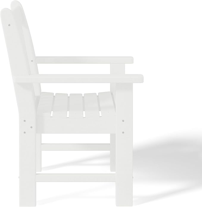 WestinTrends Malibu Outdoor Patio HDPE Adirondack Dining Arm Chair, White
