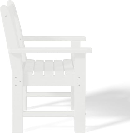 WestinTrends Malibu Outdoor Patio HDPE Adirondack Dining Arm Chair, White