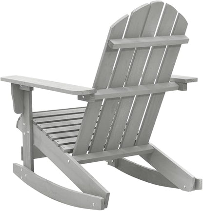 Patio Rocking Chair,Tanning Chairs for Outside,Pool Lounge Chairs,Garden Chair,Porch Chairs,Outdoor Rocking Chair,Camping Chair,for Porch, Patio, Lawn, Garden, Backyard, Deck, Wood Gray