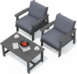 SERWALL HDPE Outdoor Couch, Grey Frame and Grey Cushion - Photo 1