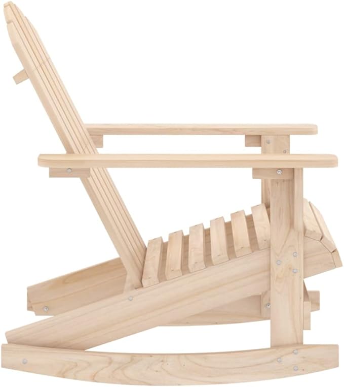 vidaXL Adirondack Rocking Chair for Patio & Garden - Solid Fir Wood Construction - Ergonomic Design - Classic Brown - Photo 5