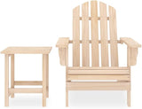 Solid Fir Wood Adirondack Chair with Table Patio Furniture Set Outdoor Seating for Garden Balcony Porch Backyard - Photo 2