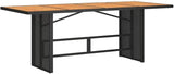 vidaXL Patio Table - Acacia Wood top/Black Poly Rattan/Garden/Durable Outdoor Furniture - Photo 1