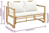 2 Seater Patio Sofa with Cushions, Outdoor Bench, Bench with armrests, Garden Furniture Bench - Photo 2